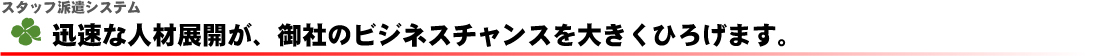 スタッフ派遣システムとは