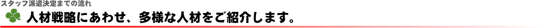 スタッフ派遣決定までの流れ